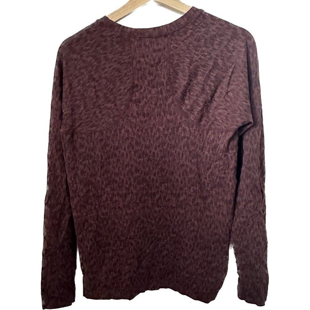 Athleta Top Womens Large Burgundy Long Sleeve Running Gym Compression Thumbhole - Picture 2 of 7